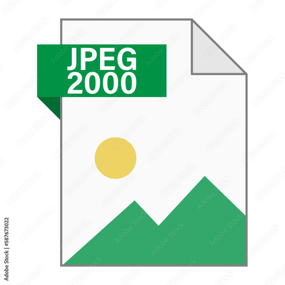 Poster modern flat design of jpeg 2000 file icon for web