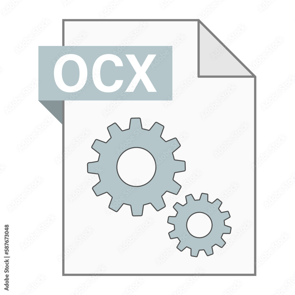 Poster modern flat design of ocx file icon for web