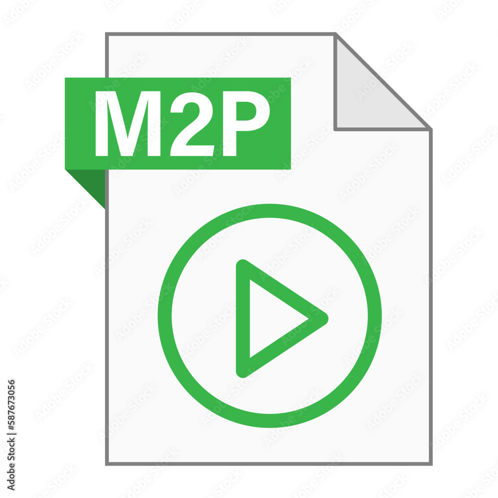 Aufkleber modern flat design of m2p file icon for web