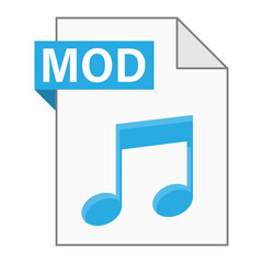 Modern flat design of MOD file icon for web