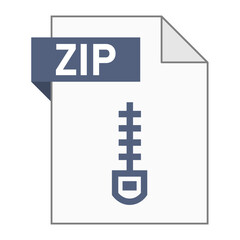 Modern flat design of ZIP archive file icon for web