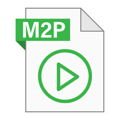 Modern flat design of M2P file icon for web
