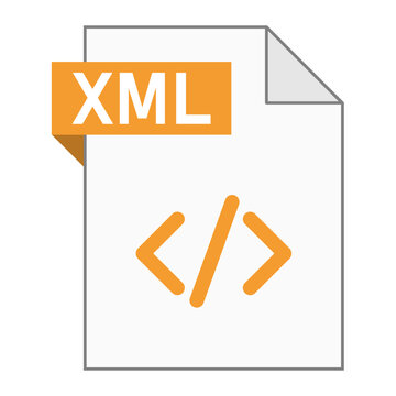 Modern flat design of XML file icon for web
