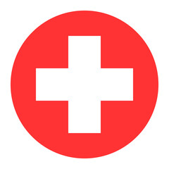 Simple Illustration of medical cross. Isolated flat icon