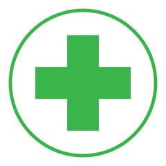 Simple Illustration of medical cross. Isolated flat icon