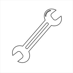 Simple spanner isolated on white background