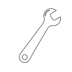 Simple spanner isolated on white background