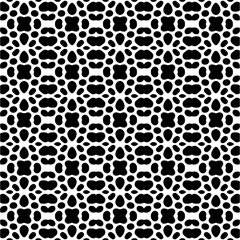 Dark background with abstract shapes. Black and white texture. Seamless monochrome repeating pattern for web page, textures, card, poster, fabric, textile.