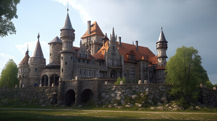 Fototapeta na wymiar fairy tale castle. Generative AI image.