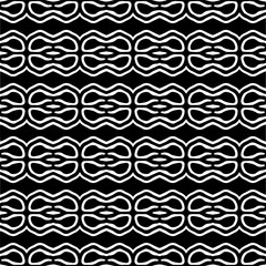 Dark background with abstract shapes. Black and white texture. Seamless monochrome repeating pattern for web page, textures, card, poster, fabric, textile.