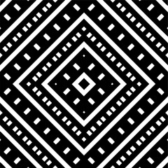 Dark background with abstract shapes. Black and white texture. Seamless monochrome repeating pattern for web page, textures, card, poster, fabric, textile.