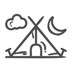 camping handdrawn icon