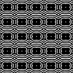 Dark background with abstract shapes. Black and white texture. Seamless monochrome repeating pattern for web page, textures, card, poster, fabric, textile.