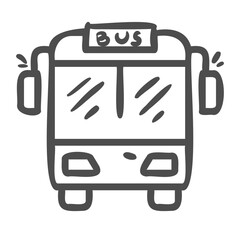 front bus handdrawn icon