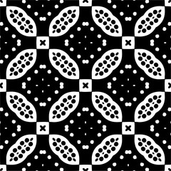 Dark background with abstract shapes. Black and white texture. Seamless monochrome repeating pattern for web page, textures, card, poster, fabric, textile.