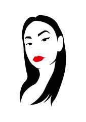 beauty face lips flat