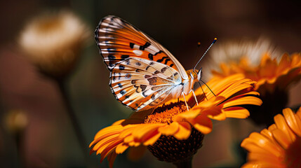 Fototapeta na wymiar butterfly on a flower. Generative AI image.
