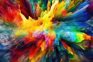 Fototapeta na wymiar vibrant burst of colors exploding in the sky. Generative AI