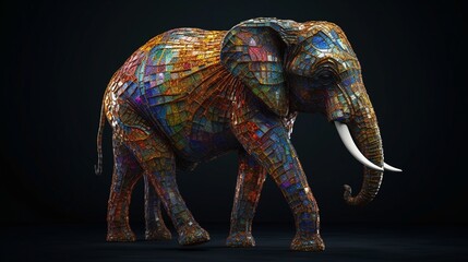 Vibrant Diversity as a Fictional African Elephant Showing its Colors Generated by AI