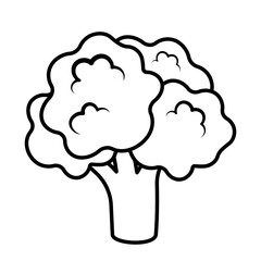 Broccoli Black Line Vegetable Icon Vector Illustration