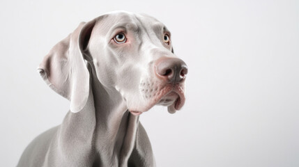 animal on the white Background dog Weimaraner generative ai