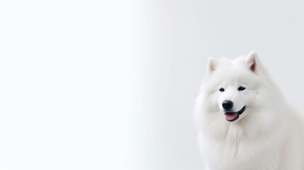 animal on the white Background dog Samoyed generative ai