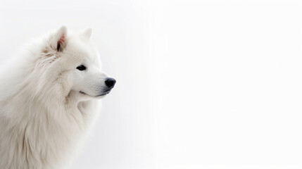 animal on the white Background dog Samoyed generative ai