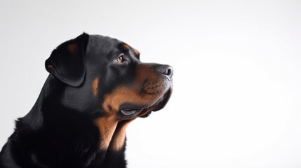 Fototapeta premium animal on the white Background dog Rottweiler generative ai