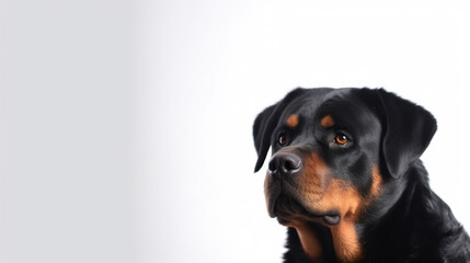 Obraz premium animal on the white Background dog Rottweiler generative ai