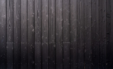 Black wooden board texture background, black wood floor from fire. Black smooth wooden planks...