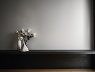 Clean Minimalist Room with Wall Mockup for Artwork Display - Generative AI