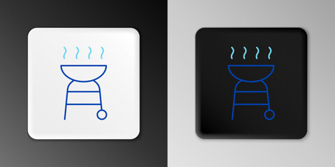 Line Barbecue grill icon isolated on grey background. BBQ grill party. Colorful outline concept. Vector