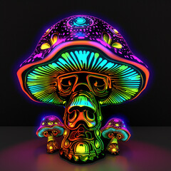neon mushroom illustration