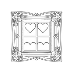 The coloring book's open window illustration is perfect for those who enjoy adding their own creative touch to coloring pages.