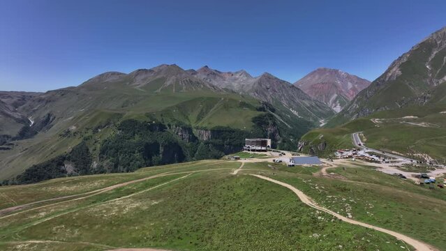 Peoples' Friendship Monument In The Mountains Of Georgia, Aerial View