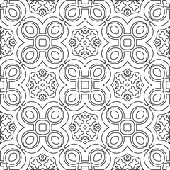 Stylish texture with figures from lines.Abstract geometric black and white pattern for web page, textures, card, poster, fabric, textile. Monochrome graphic repeating design. 