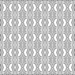 Stylish texture with figures from lines.Abstract geometric black and white pattern for web page, textures, card, poster, fabric, textile. Monochrome graphic repeating design. 