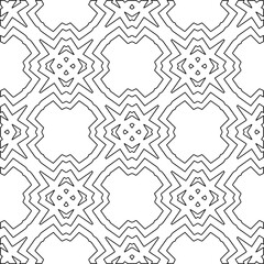 Stylish texture with figures from lines.Abstract geometric black and white pattern for web page, textures, card, poster, fabric, textile. Monochrome graphic repeating design. 