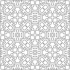 Stylish texture with figures from lines.Abstract geometric black and white pattern for web page, textures, card, poster, fabric, textile. Monochrome graphic repeating design. 