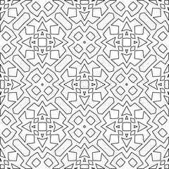 Stylish texture with figures from lines.Abstract geometric black and white pattern for web page, textures, card, poster, fabric, textile. Monochrome graphic repeating design. 