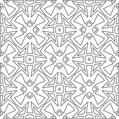 Stylish texture with figures from lines.Abstract geometric black and white pattern for web page, textures, card, poster, fabric, textile. Monochrome graphic repeating design. 