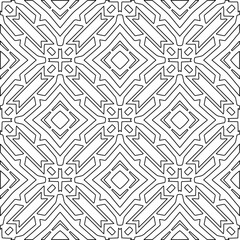 Stylish texture with figures from lines.Abstract geometric black and white pattern for web page, textures, card, poster, fabric, textile. Monochrome graphic repeating design. 