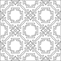 Stylish texture with figures from lines.Abstract geometric black and white pattern for web page, textures, card, poster, fabric, textile. Monochrome graphic repeating design. 