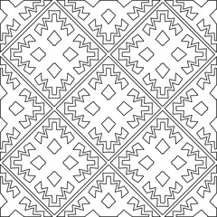 Stylish texture with figures from lines.Abstract geometric black and white pattern for web page, textures, card, poster, fabric, textile. Monochrome graphic repeating design. 