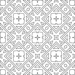 Stylish texture with figures from lines.Abstract geometric black and white pattern for web page, textures, card, poster, fabric, textile. Monochrome graphic repeating design. 