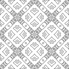 
Stylish texture with figures from lines.Abstract geometric black and white pattern for web page, textures, card, poster, fabric, textile. Monochrome graphic repeating design. 