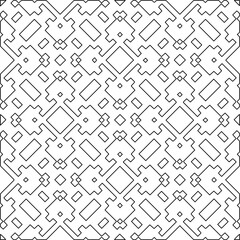
Stylish texture with figures from lines.Abstract geometric black and white pattern for web page, textures, card, poster, fabric, textile. Monochrome graphic repeating design. 