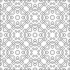 
Stylish texture with figures from lines.Abstract geometric black and white pattern for web page, textures, card, poster, fabric, textile. Monochrome graphic repeating design. 