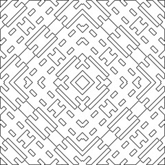 
Stylish texture with figures from lines.Abstract geometric black and white pattern for web page, textures, card, poster, fabric, textile. Monochrome graphic repeating design. 