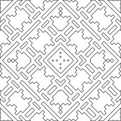 
Stylish texture with figures from lines.Abstract geometric black and white pattern for web page, textures, card, poster, fabric, textile. Monochrome graphic repeating design. 